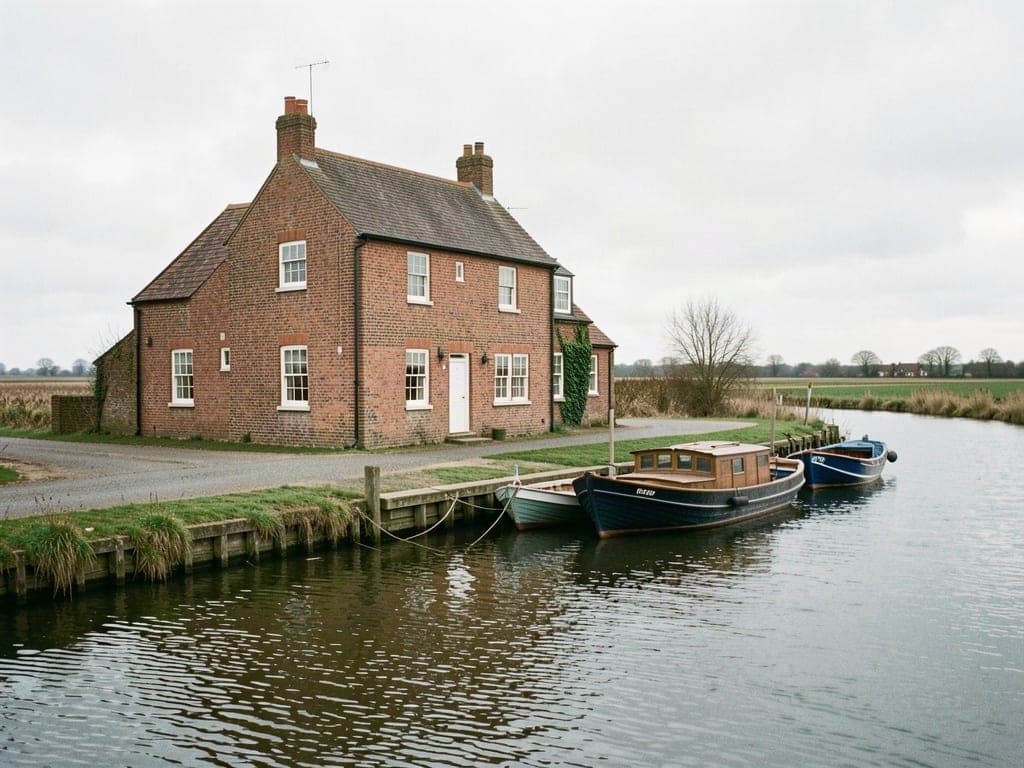 A Georgian brick house beside the river in Wisbech